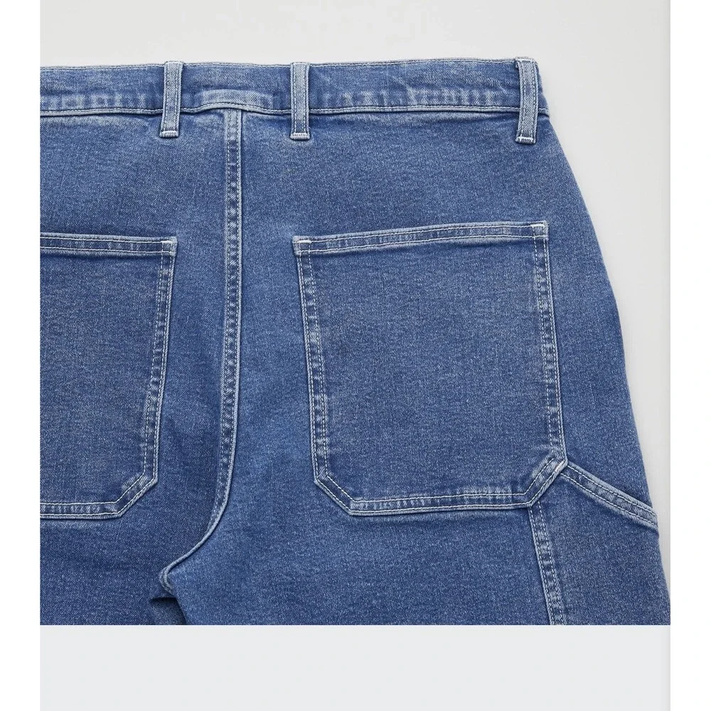 Uniqlo Denim Work Pants XL 36-39 Light Wash Stretch Carpenter Utility Jeans